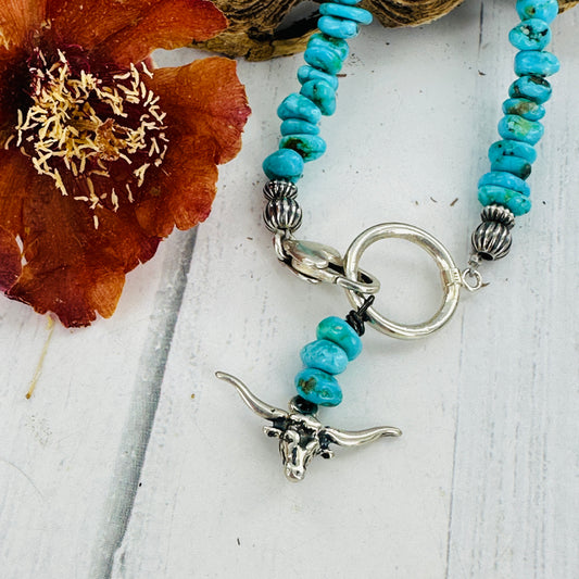 Turquoise Bull Nugget Necklace