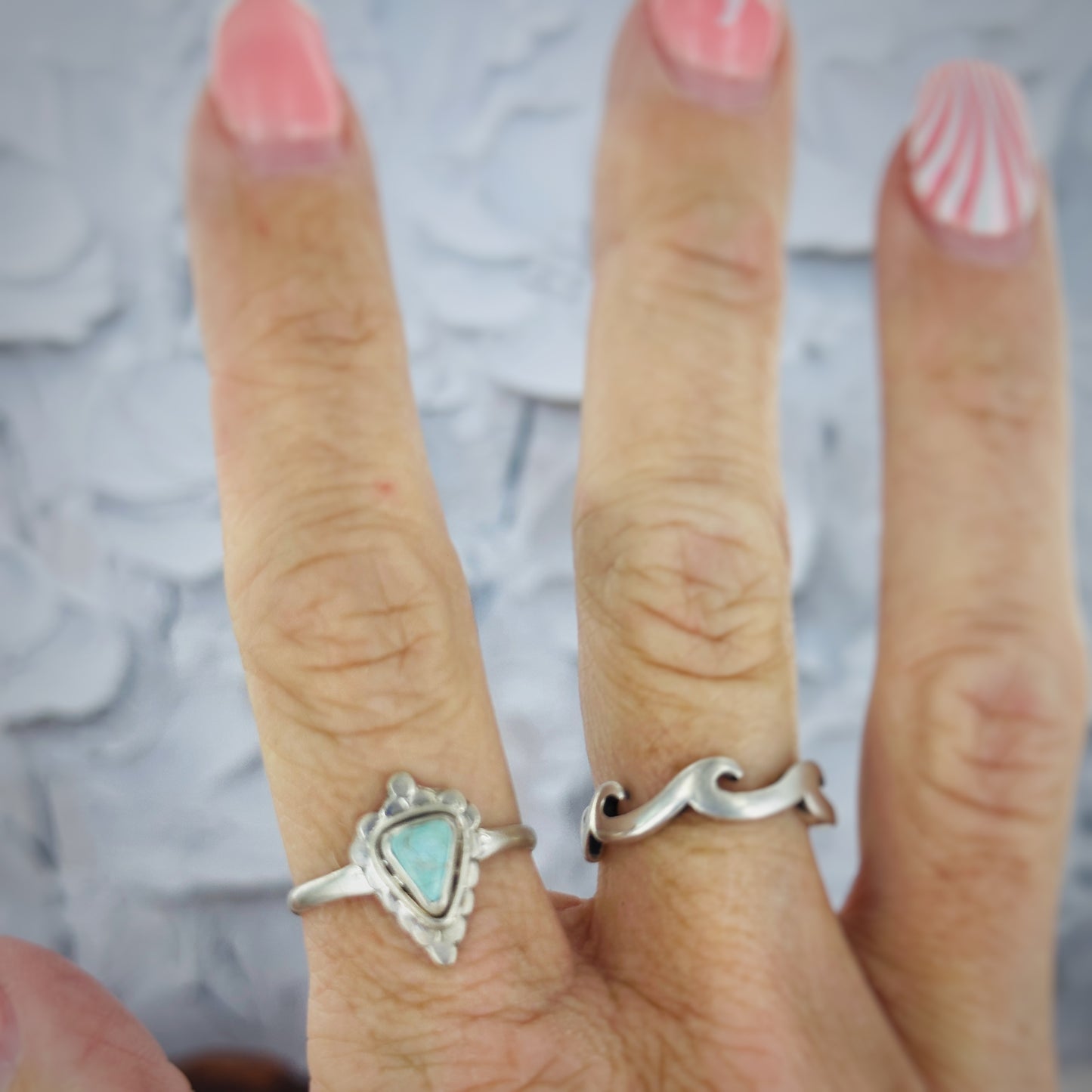 Mini Arrowhead Ring (Golden Hills Turquoise) Size 8