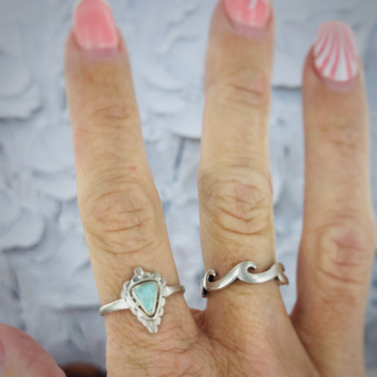 Mini Arrowhead Ring (Golden Hills Turquoise) Size 8
