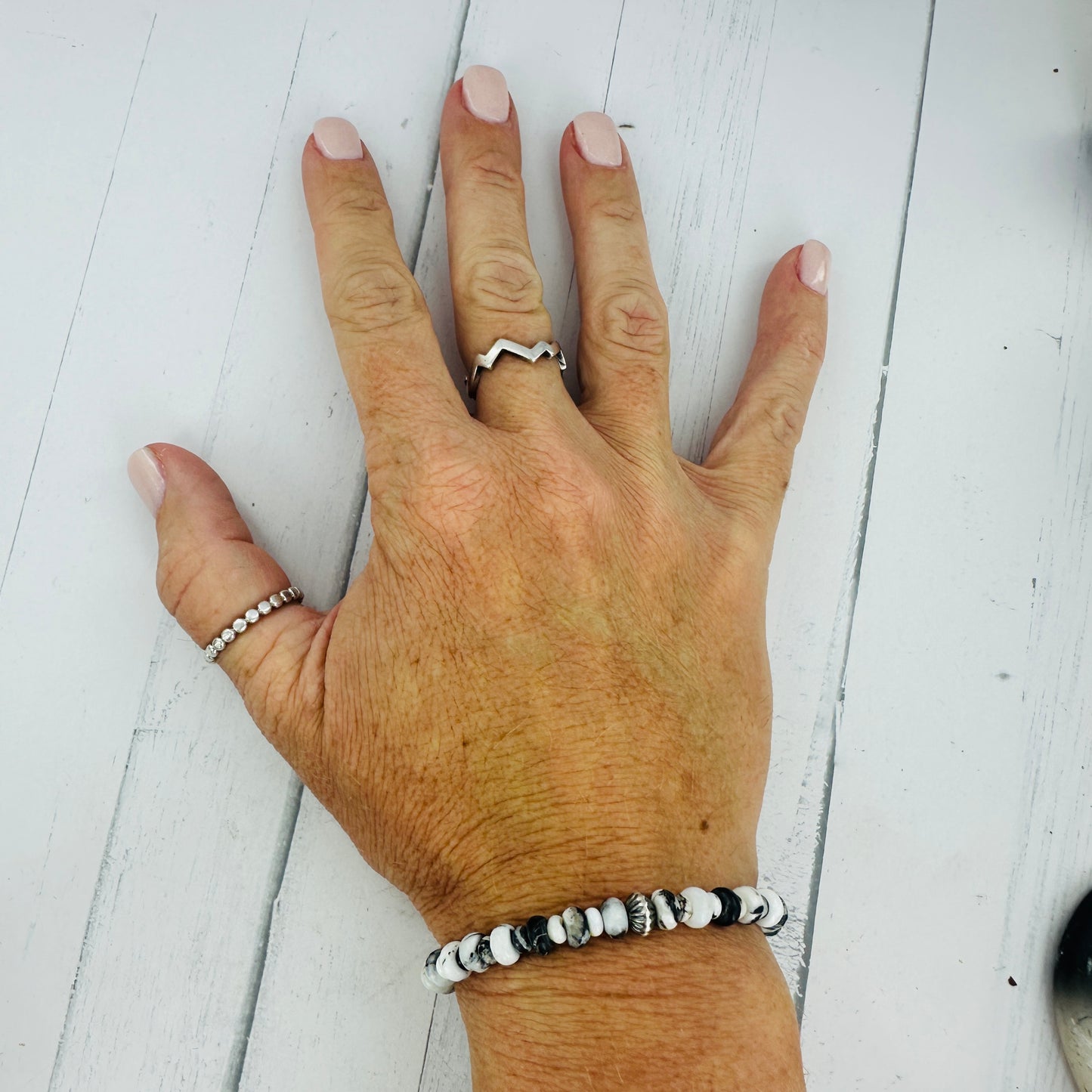 White Buffalo or Turquoise Stretch Bracelets