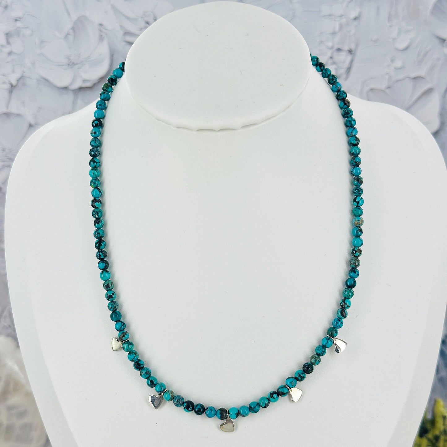 5 Hearts {turquoise} Necklace