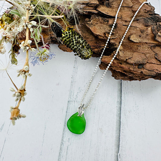 Be Leaf In Yourself Sea Glass Necklace