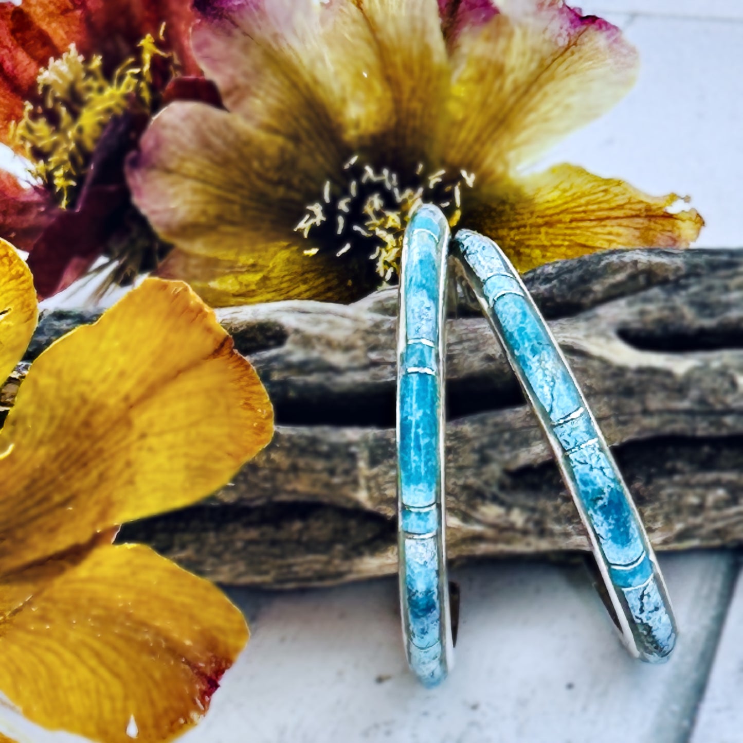 MEDIUM {Blue Moon Turquoise} Hoops