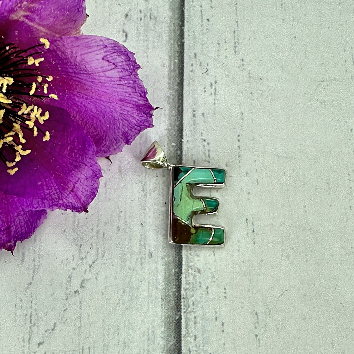 Mini Initial Pendant {Turquoise}