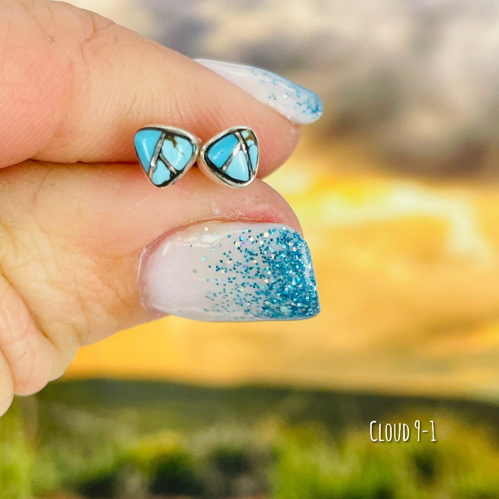 Ukiyo: Living in the Moment {small turquoise triangle earrings}