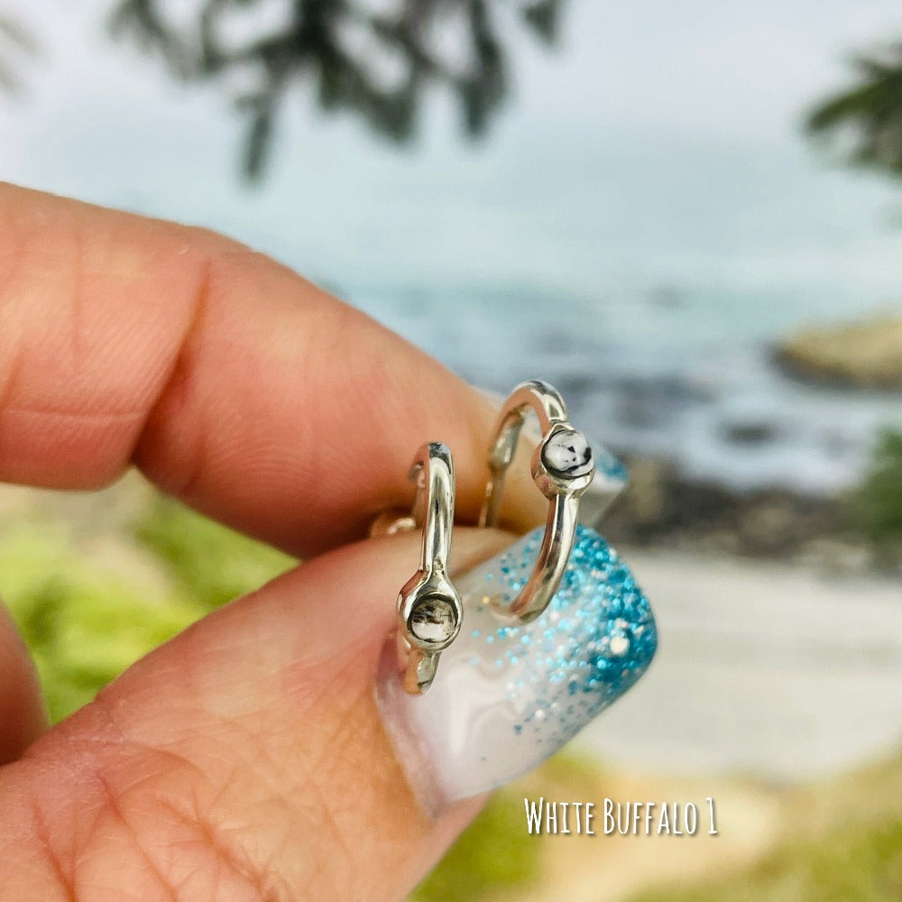 Lagom {small turquoise hoop earrings}