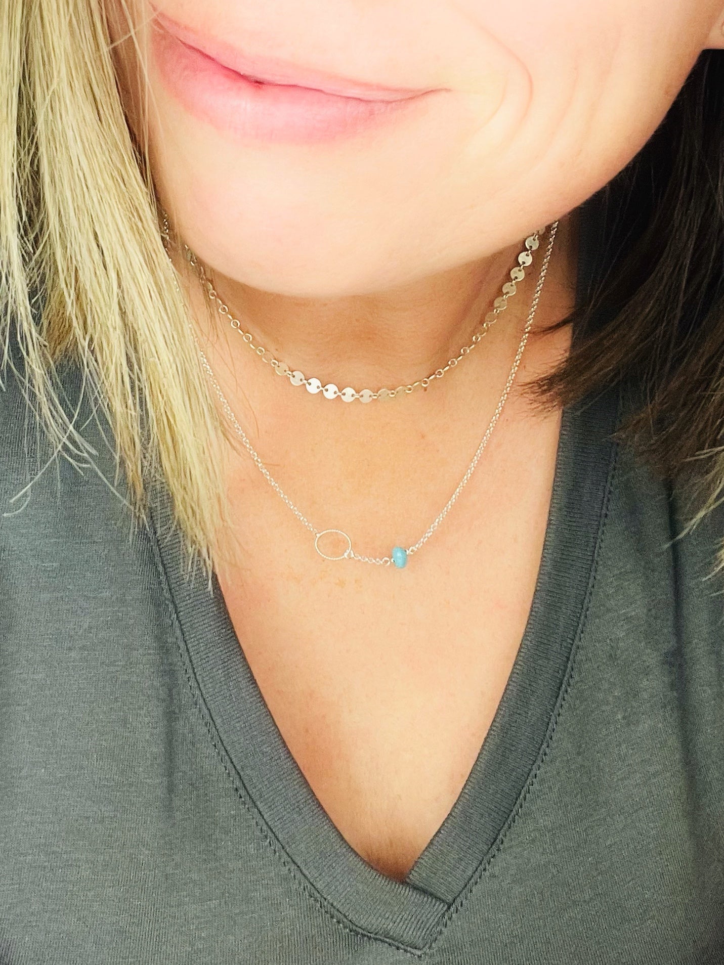 Minimalist Turquoise Nugget Necklace