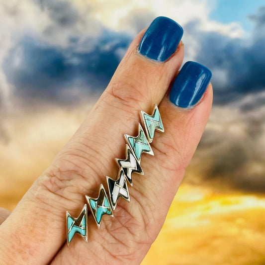Lightning Bolts {small turquoise earrings}