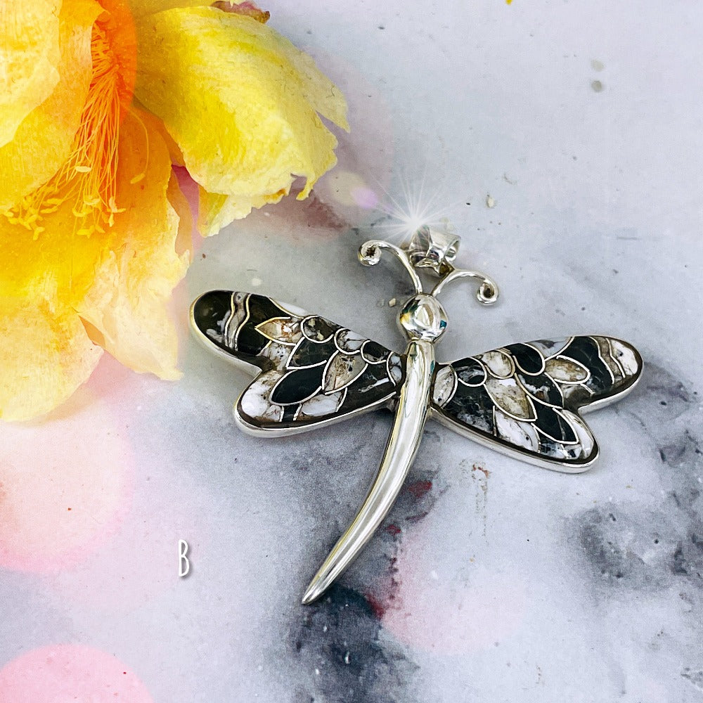 Dragonfly {White Buffalo } pendant