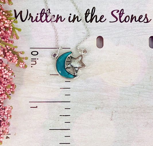 lune et étoile {White Buffalo & Turquoise} necklace