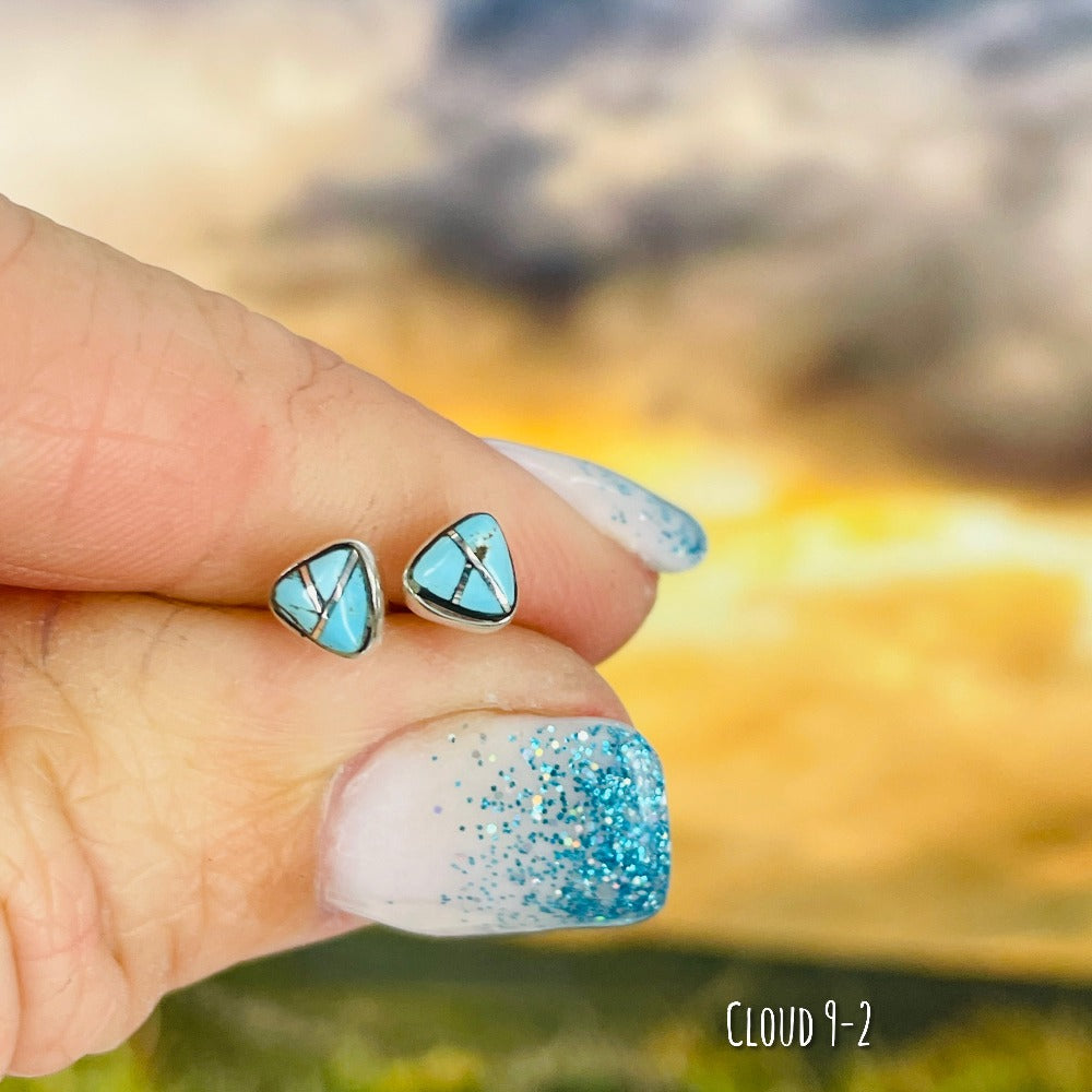 Ukiyo: Living in the Moment {small turquoise triangle earrings}