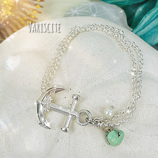 Anchors Away | turquoise | white buffalo | variscite | bracelet